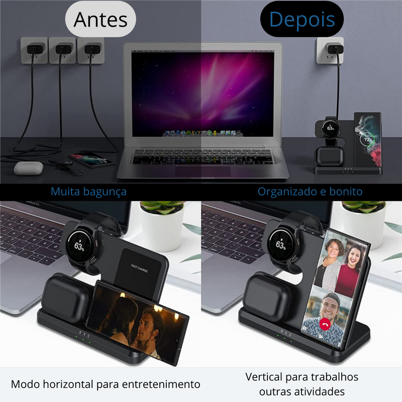 Carregador Sem Fio Samsung 3 em 1