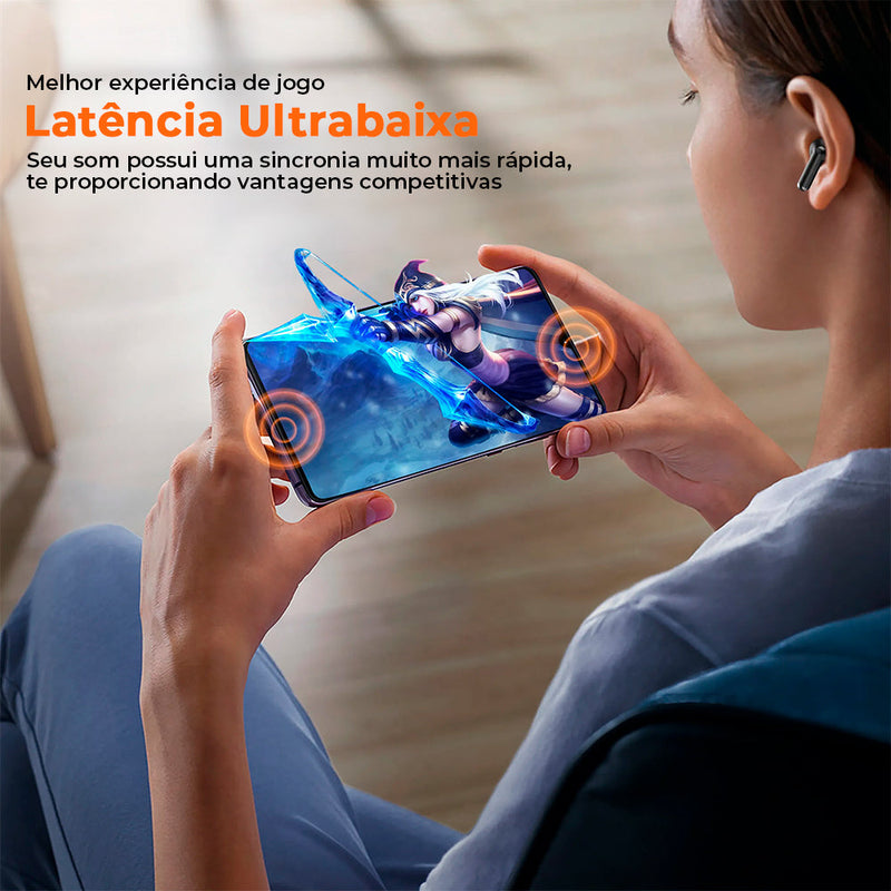 Fone Bluetooth 5.3 – Som Limpo, Graves Fortes e Zero Atraso