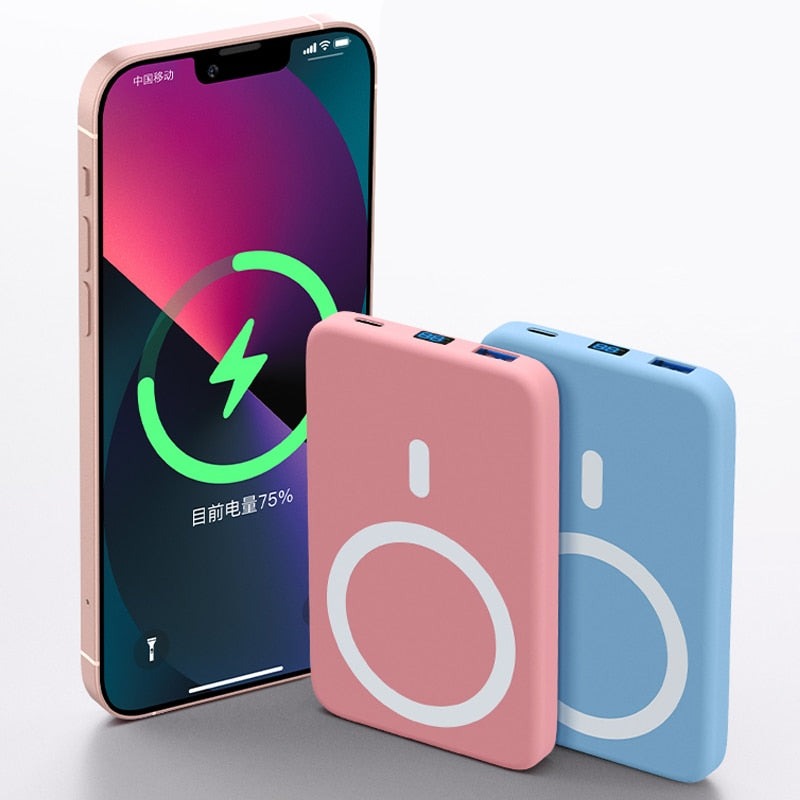 Power Bank Magnético 5000mAh – Carregamento Rápido 3 em 1