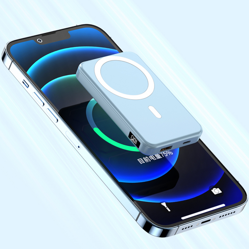 Power Bank MagSafe 10000mAh – Dobrável, Carregamento Rápido e Suporte Integrado